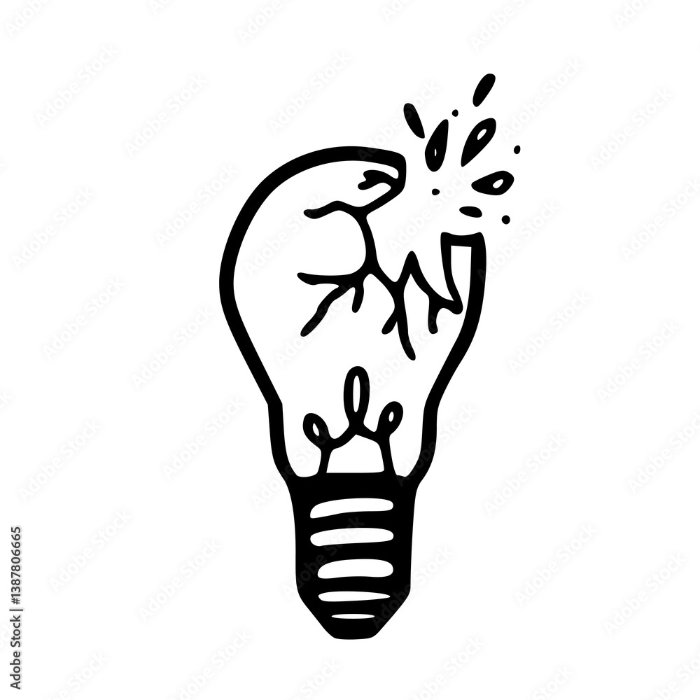 broken lightbulb idea vector broken lightbulb idea vector