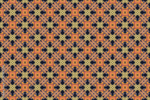 Seamless Cloth Endless Visual Decoration Digital Fashion Texture Perspective Geometric Tile Fabric Shape Symmetric Template Graphic Luxury Interior Textile Art Design Wallpaper Background Pattern.