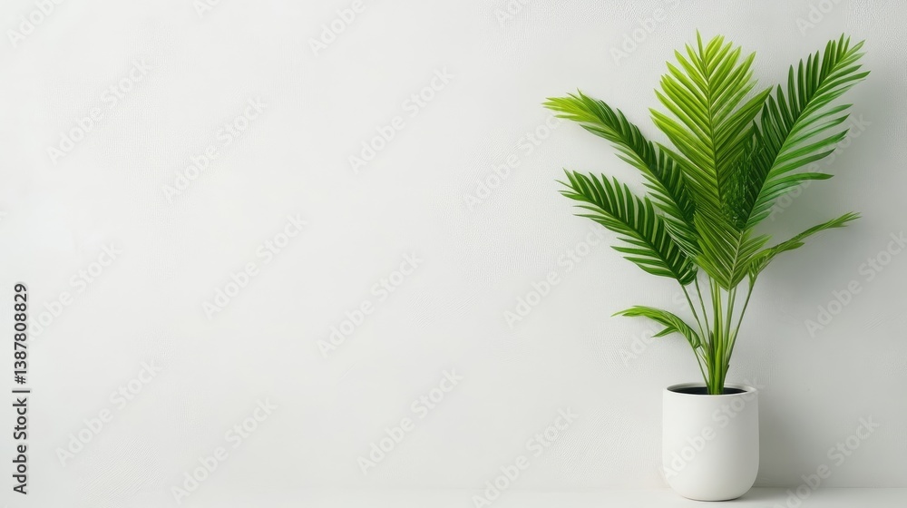 A lush green potted plant standing against a minimalist white wall, and showcasing vibrant leaves and a simple modern indoor setting. A lush green potted plant standing against a minimalist white wall, and showcasing vibrant leaves and a simple modern indoor setting.
