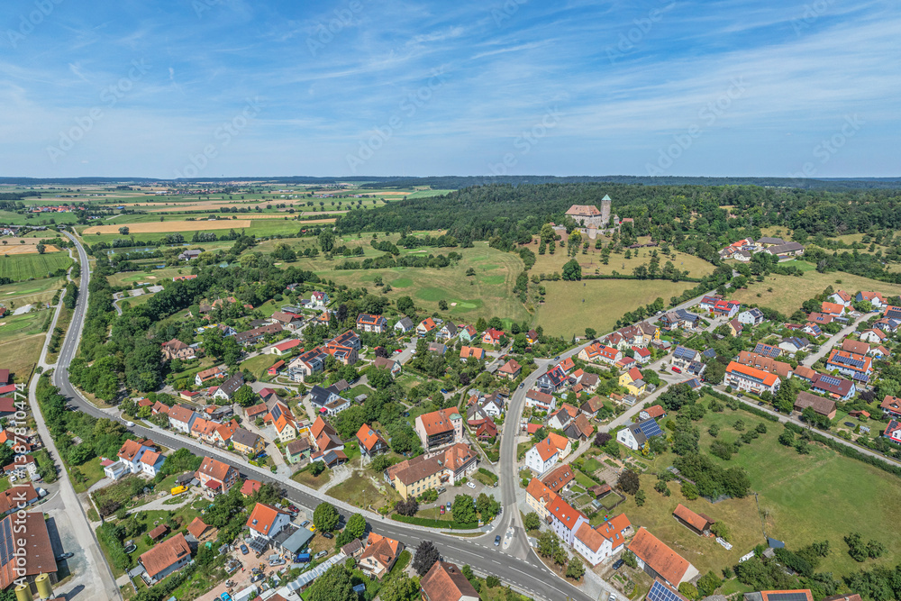 Die Region Obere Altmühl bei Colmberg im Kreis Ansbach aus der Vogelperspektive