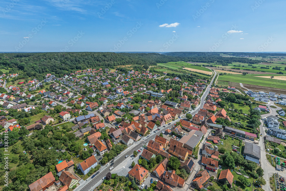 Die Region Obere Altmühl bei Colmberg im Kreis Ansbach aus der Vogelperspektive