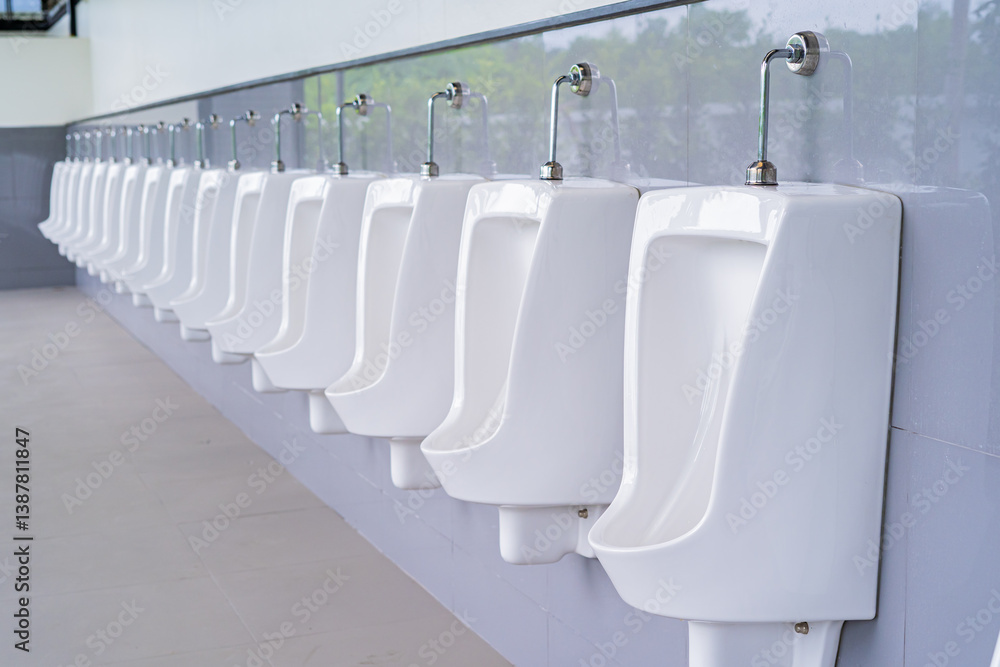 Fototapeta premium Toilet bowl in public restroom