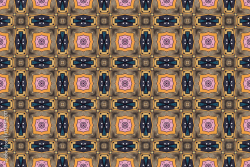 Seamless Cloth Endless Visual Decoration Digital Fashion Texture Perspective Geometric Tile Fabric Shape Symmetric Template Graphic Luxury Interior Textile Art Design Wallpaper Background Pattern.