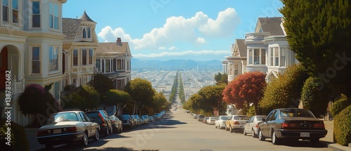 San Francisco Victorian Homes Steep Hill