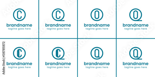 Letters OC QC OQ OO QQ Monogram Logo, symbolizing professionalism, and modern identity