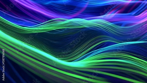 Mesmerizing Abstract Waves of Light, Dynamic Colorful Background Animation