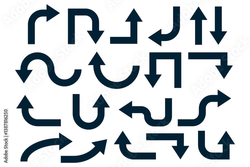 Flat design arrow collection. Directional arrow sign or icons set design