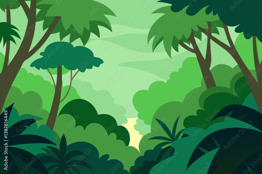 vector illustration of a tropical island