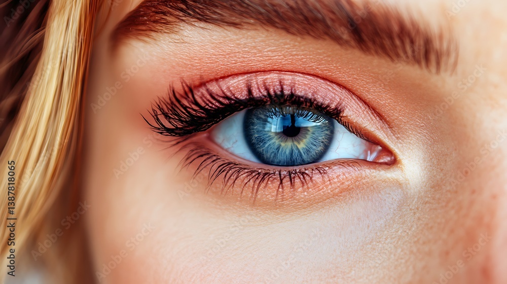 Obraz premium Closeup Blue Eye Makeup Shot.