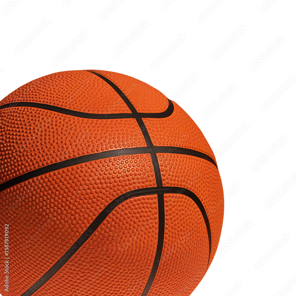 Fototapeta premium realistic basketball texture, 3d basketball ball render, orange leather sports ball