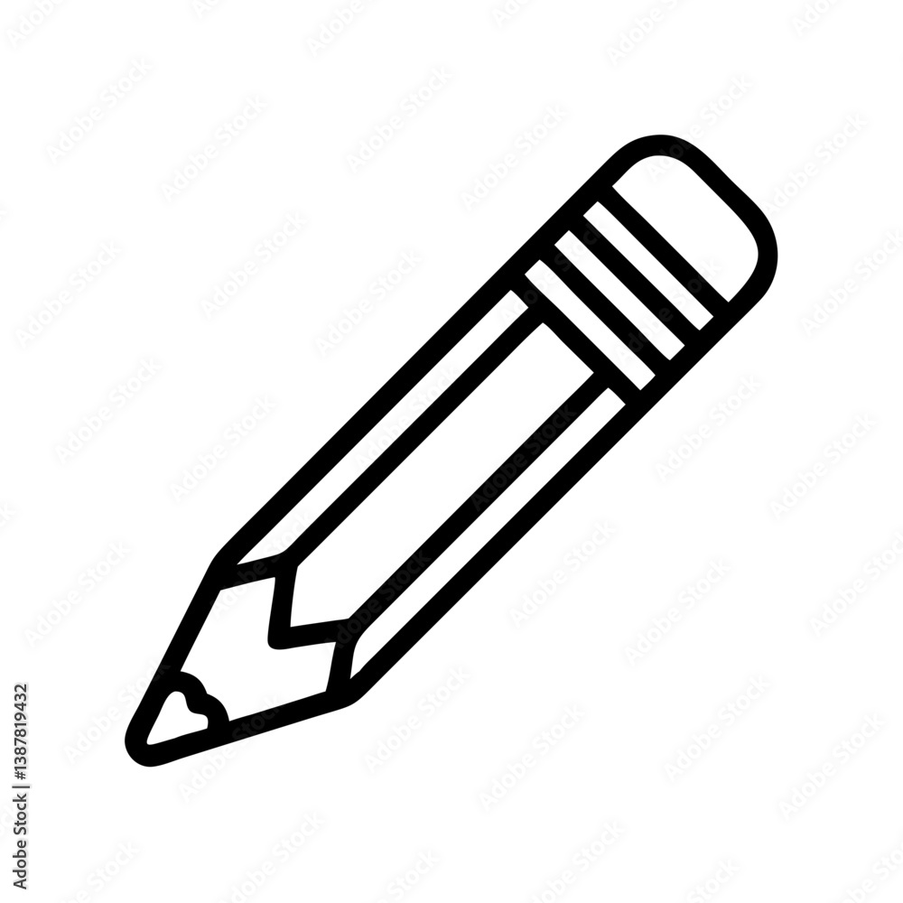 Fototapeta premium Pencil icons symbolize creativity and artistic expression. Essential for drawing, writing, and educational themes, these designs reflect the art of communication through simple tools.