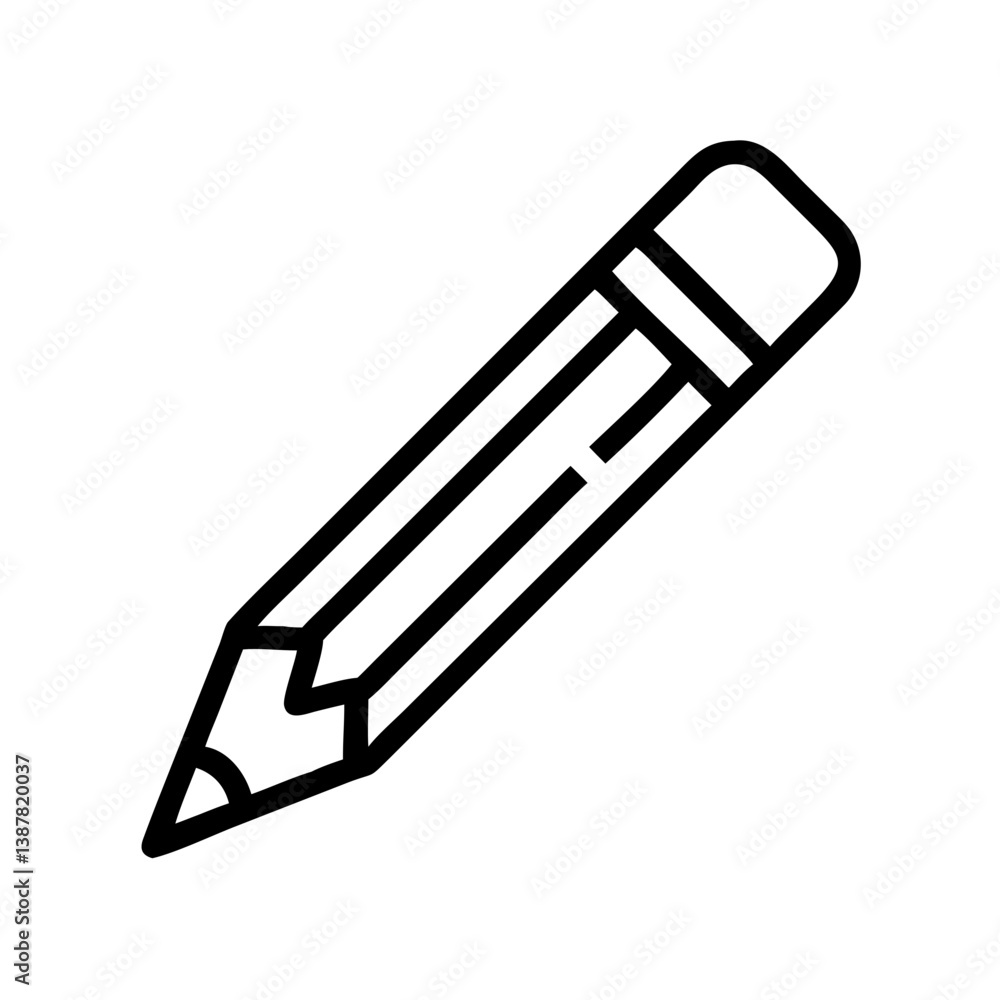 Fototapeta premium Pencil icons symbolize creativity and artistic expression. Essential for drawing, writing, and educational themes, these designs reflect the art of communication through simple tools.