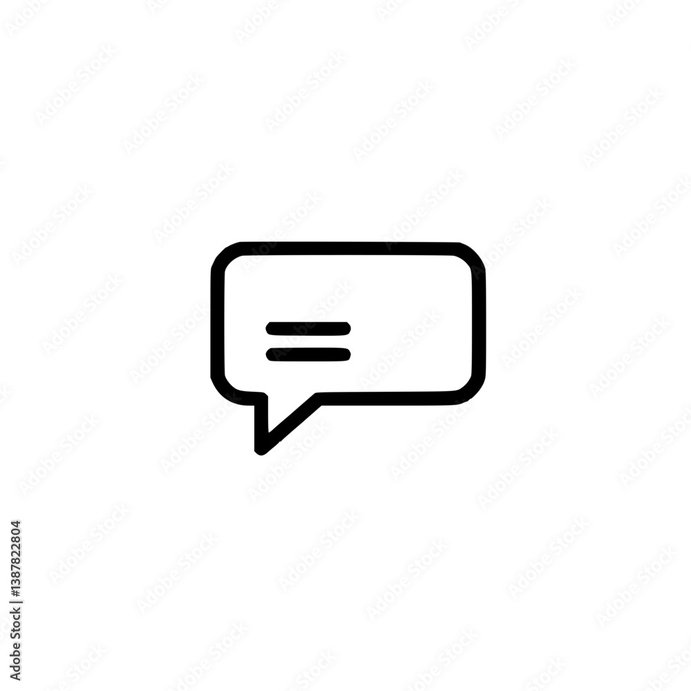 A message cloud icon representing communication in a minimalistic style A message cloud icon representing communication in a minimalistic style