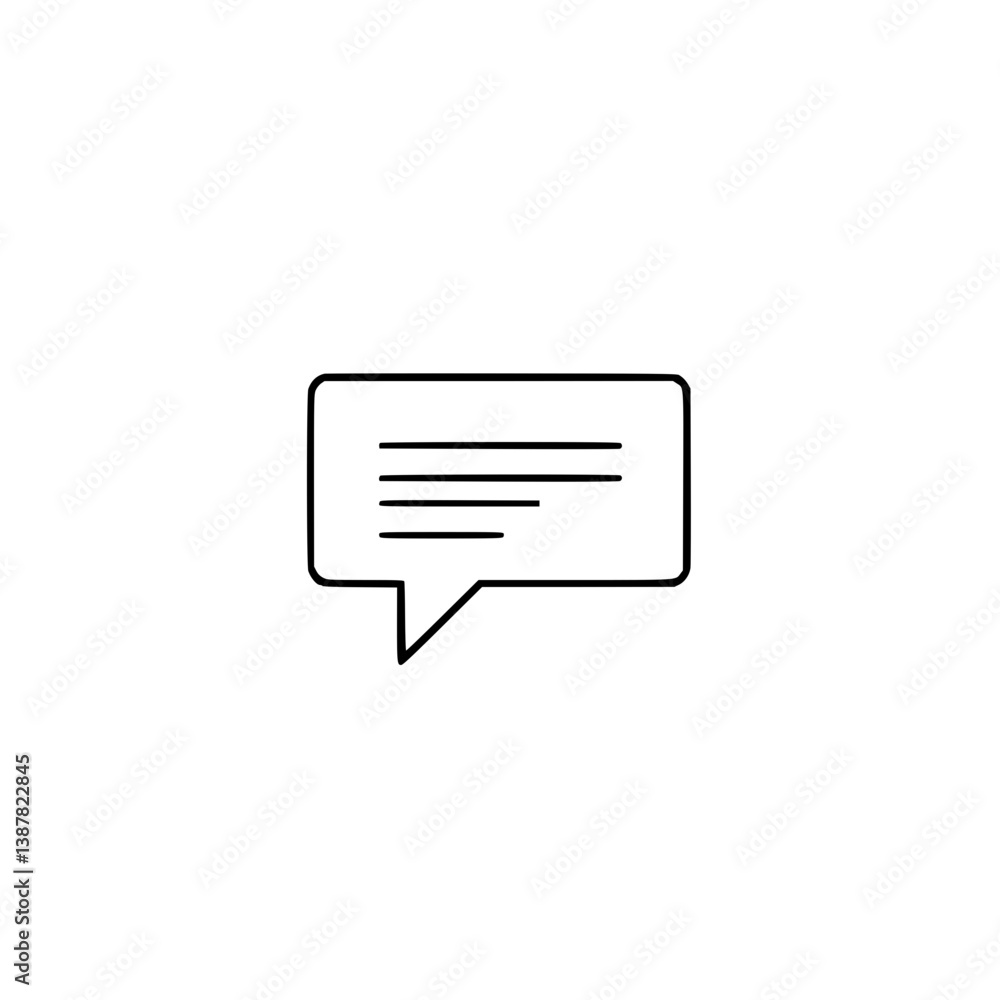 Minimalistic message cloud icon representing communication Minimalistic message cloud icon representing communication