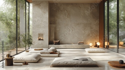 Minimalist interior design peaceful room