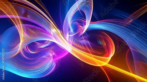 Abstract Animated Background with Colorful Swirling Lines and Shapes Forming Unique Visuals