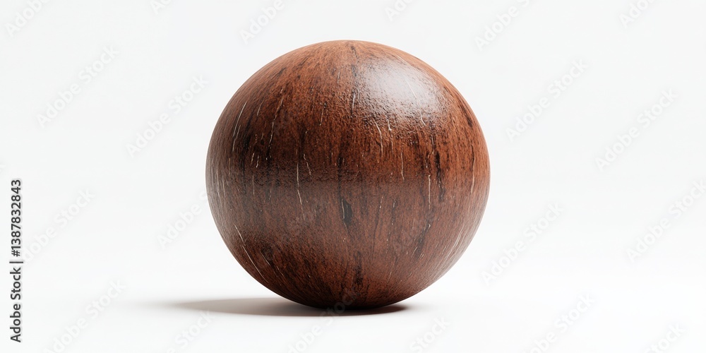 Smooth 3D Coconut Texture with Natural Brown Finish and Highlights Smooth 3D Coconut Texture with Natural Brown Finish and Highlights