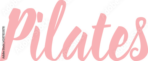 Pilates handwritten text vector illustration