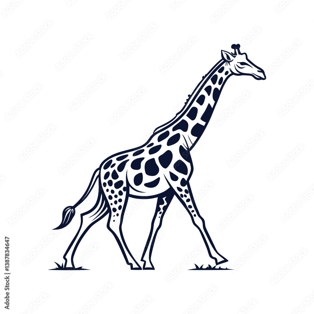Naklejka premium Giraffe silhouette design