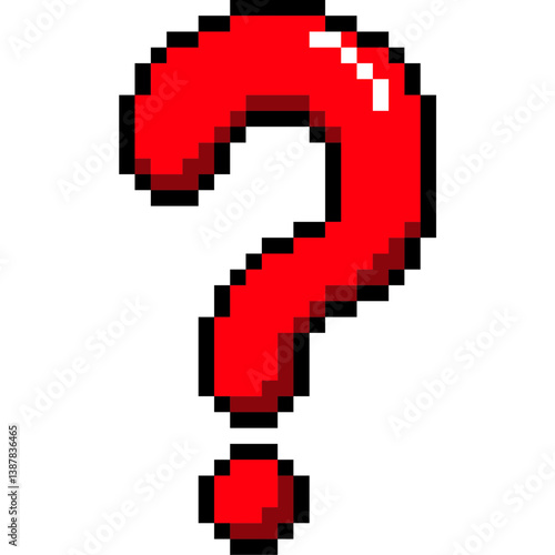 Pixel question mark. Question mark icon pixel art style 
