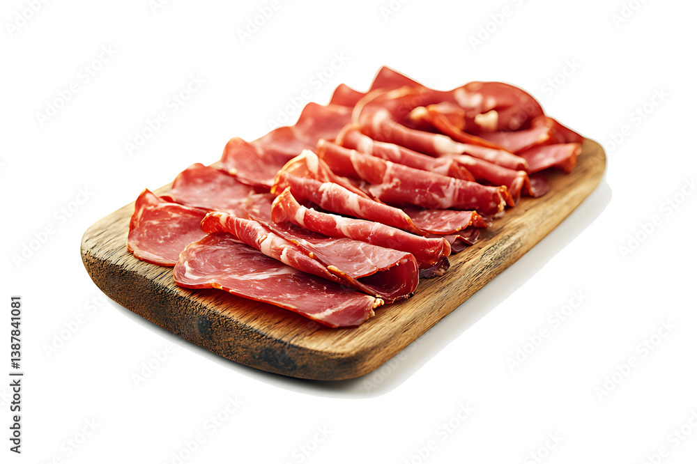 Fresh raw red beef steak and smoked bacon are gourmet meat options for a delicious meal like lunch or dinner Fresh raw red beef steak and smoked bacon are gourmet meat options for a delicious meal like lunch or dinner
