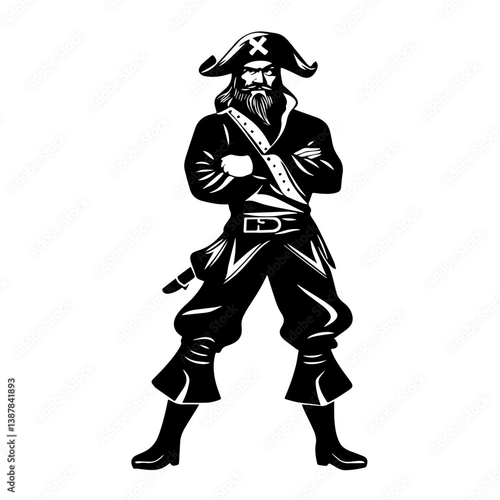Fototapeta premium Pirate Character Cartoon Vector Illustration