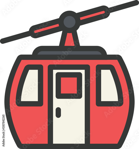 Cable Car Filled Line Icon