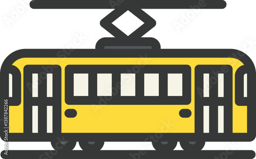 Tram Filled Line Icon