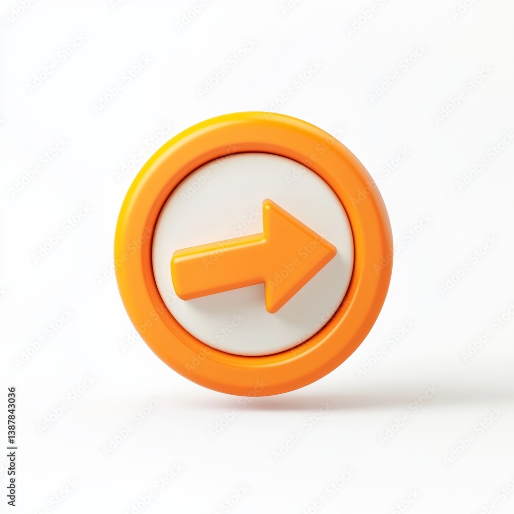 Cheerful 3D Tiny Detour Sign with Rounded Arrow Design Element Cheerful 3D Tiny Detour Sign with Rounded Arrow Design Element