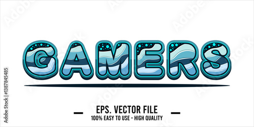 typography GAMERS word art illustration, editable text effect