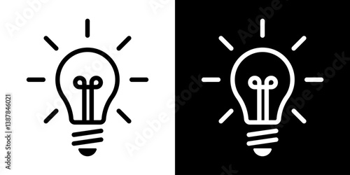 Light Bulb icon, vector isolated on white background. Idea sign, solution, inspiration, thinking Logo. Lighting Electric lamp, electricity, shine, shiny. Flat style for graphic design, logo, web site