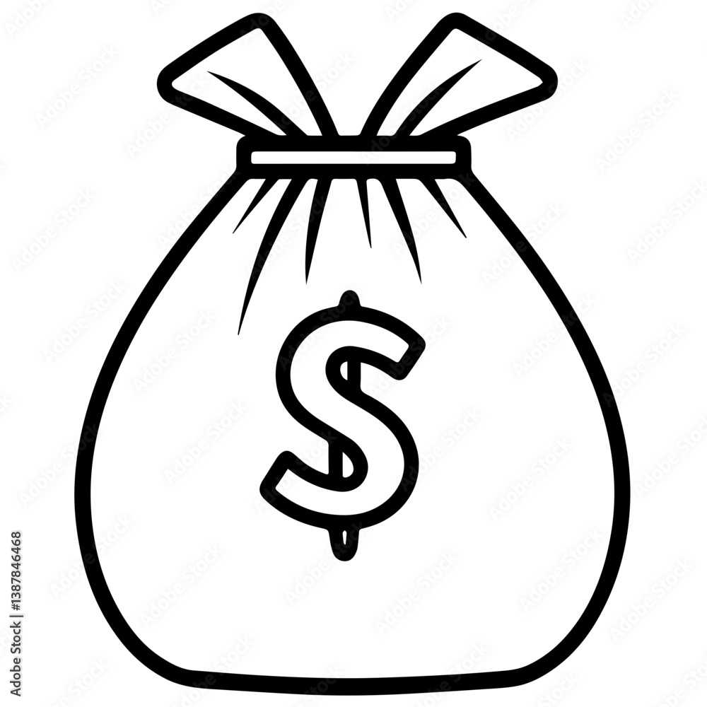 money bag icon with dollar sign money bag icon with dollar sign