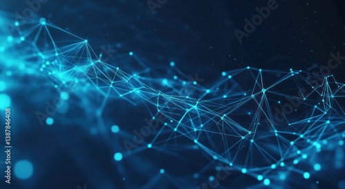 Abstract digital image of interconnected dots and lines