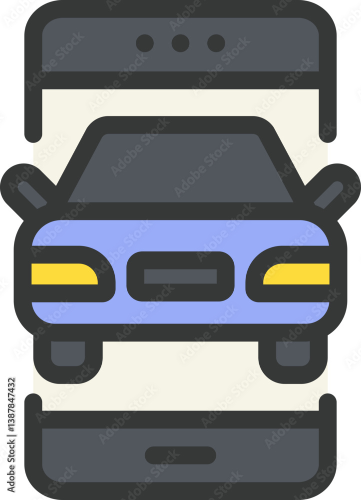 Obraz premium Car Mobile Filled Line Icon