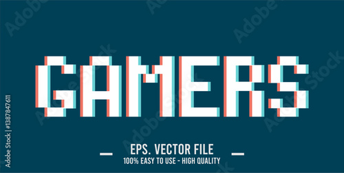 typography GAMERS word art illustration, editable text effect