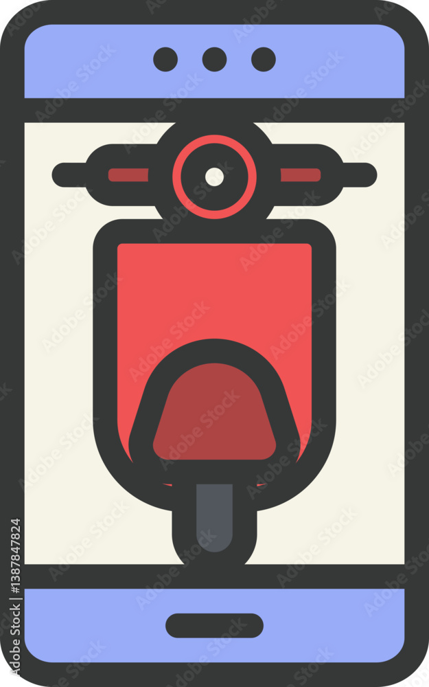 Fototapeta premium Scooter Mobile Filled Line Icon