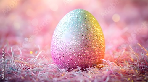 Glitter Easter Egg, Pastel Colors