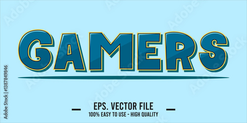 typography GAMERS word art illustration, editable text effect