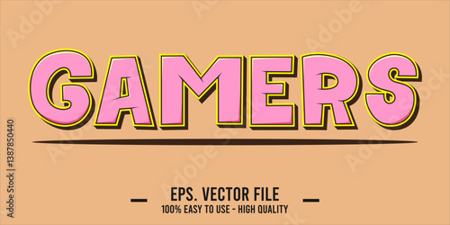 typography GAMERS word art illustration, editable text effect