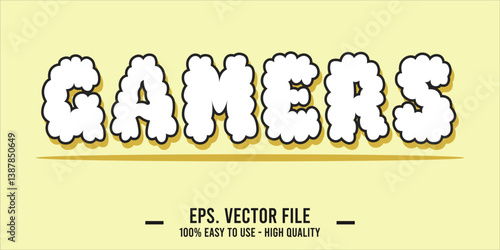 typography GAMERS word art illustration, editable text effect