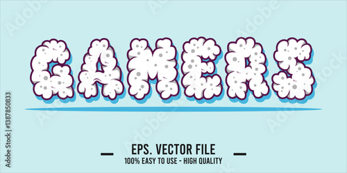 typography GAMERS word art illustration, editable text effect