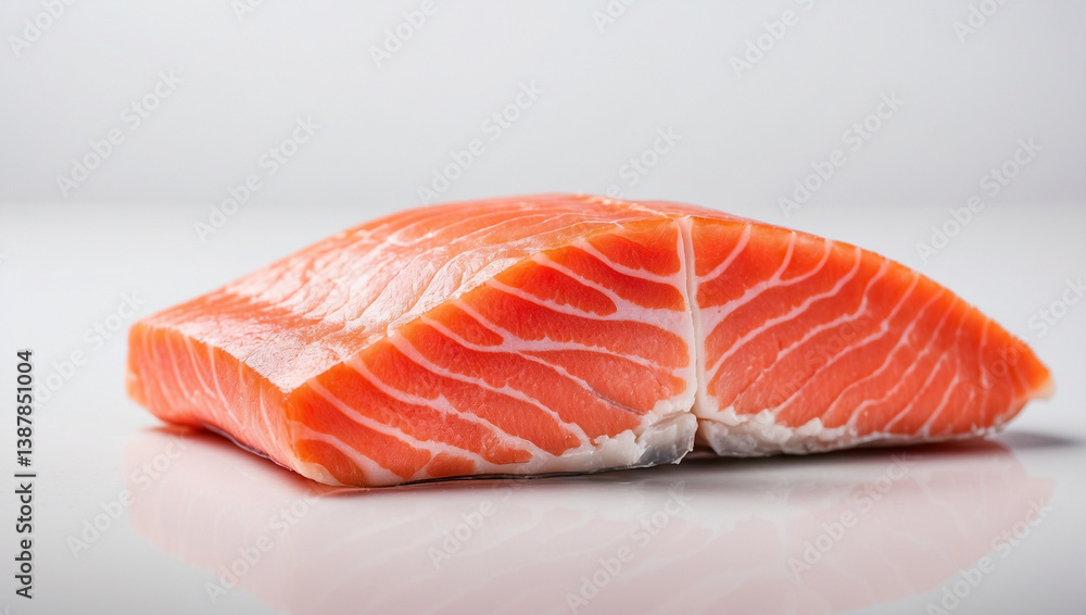 Fresh Raw Salmon Fillet Isolated on a White Background Fresh Raw Salmon Fillet Isolated on a White Background