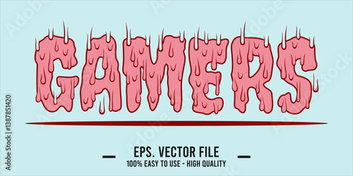 typography GAMERS word art illustration, editable text effect