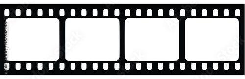 Negative Film Strip Black And White Photography Frames With Four Empty Spaces