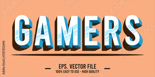typography GAMERS word art illustration, editable text effect
