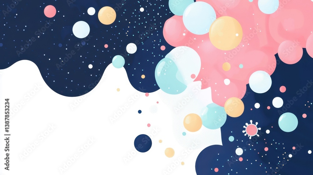 Colorful Abstract Design with Bubbles and Swirls Colorful Abstract Design with Bubbles and Swirls