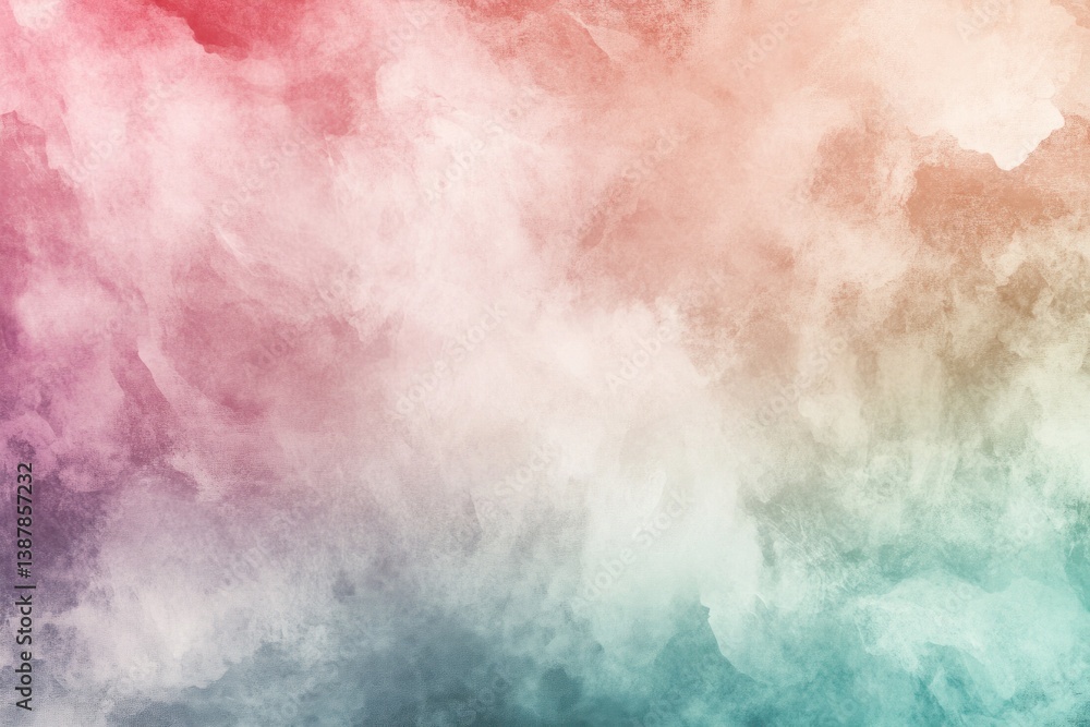 Obraz premium Abstract watercolor painting showing blended colorful layers creating an ethereal effect