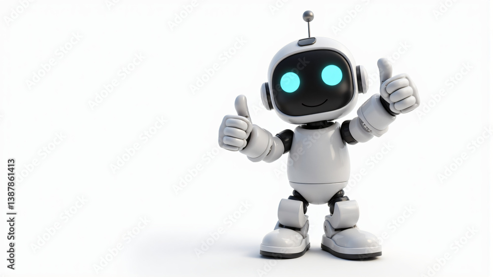Friendly Robot with Thumbs Up Friendly Robot with Thumbs Up