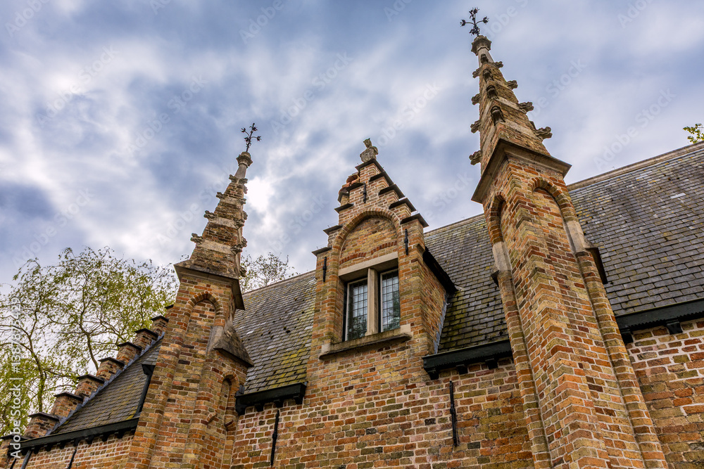 Fototapeta premium Le Béguinage de Bruges ou Monastère de la Vigne