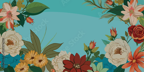 Floral background with free space for text